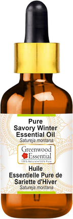 Greenwood Essential Pure Savory Winter Essential Oil (Satureja Montana) with Glass Dropper Steam Distilled 30ml (1 oz)