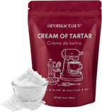 AROMACRAVE Cream of Tartar Powder, High-Purity Potassium Bitartrate for Baking & Cooking, Stabilizes Egg Whites, Prevents Sugar Crystallization, Leavening Agent for Fluffy Baked Goods (16 Ounce (Pack of 1))