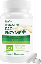 DAO Supplements Histamine Blocker – DAO Enzyme + Diamine Oxidase & Quercetin, Immortelle, Vitamin C for Gut Health and Food Support 60 Capsules