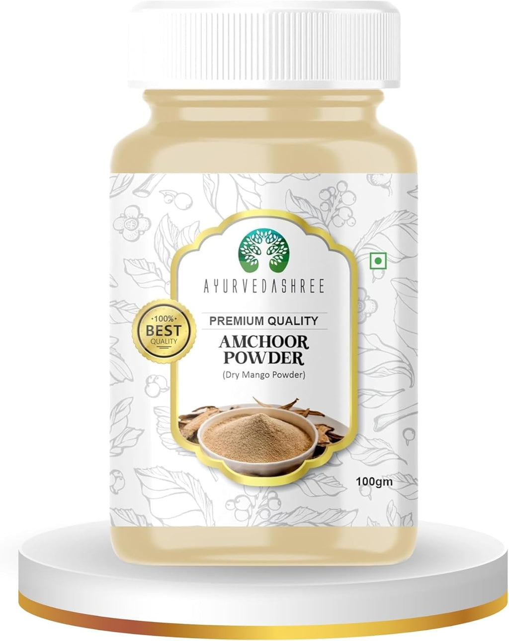 AYURVEDASHREE AMCHOOR POWDER 100g All Natural | Salt Free | Vegan | NON GMO | Amchur (Dried Mango) Ground | Indian Origin (Amchoor Powder/Dry Mango Powder)