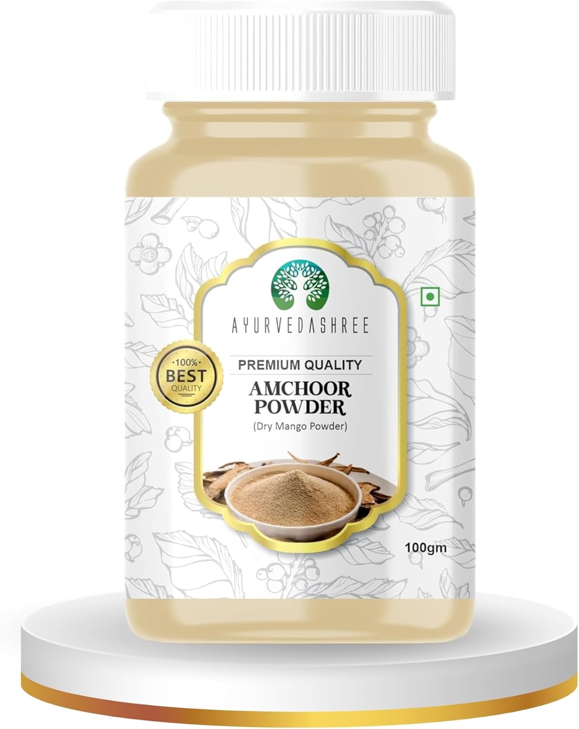 AYURVEDASHREE AMCHOOR POWDER 100g All Natural | Salt Free | Vegan | NON GMO | Amchur (Dried Mango) Ground | Indian Origin (Amchoor Powder/Dry Mango Powder)