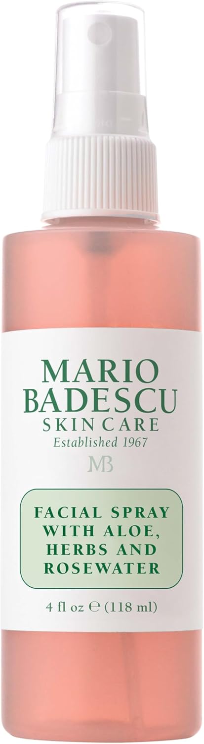 Mario Badescu Facial Spray with Aloe, Herbs and Rose Water for All Skin Types, Face Mist that Hydrates, Rejuvenates & Clarifies