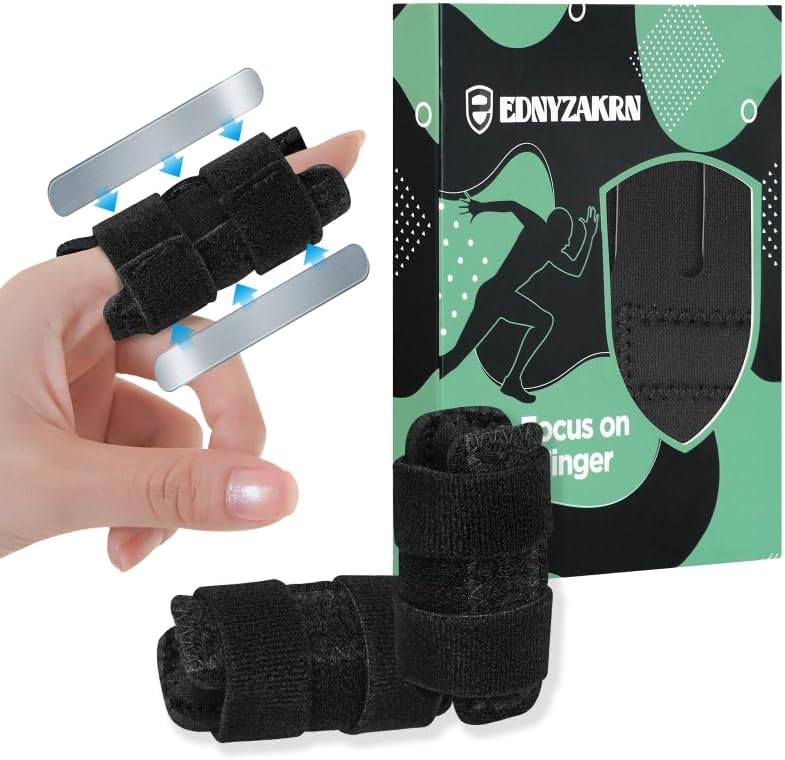 2Pcs Finger splints with 2 Metal Bar, Finger Support Brace for Trigger Finger, Broken Finger, Mallet Finger