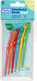 TePe Pack of 6 Interdental Brush Angle, Angled Dental Brush for Teeth Cleaning, Multi Pack