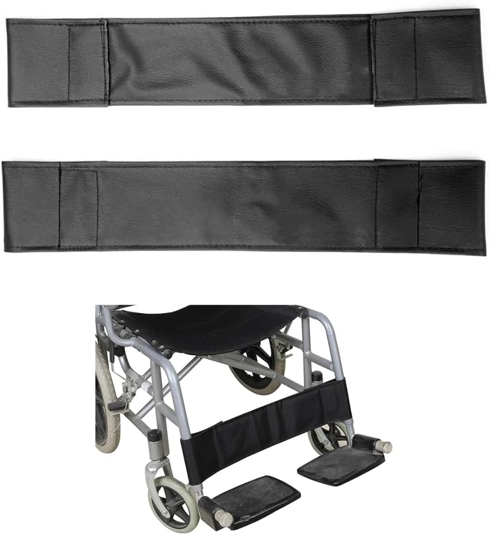 FUSHIDA 2 PCS Wheelchair Calf Strap, Soft Footrest for Disabled Elderly, Transporter Leg Strap Support, Medical Leg Restraint Use Oxford Cloth Material 20.5 x 3.9 Inch F256
