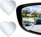 LivTee Blind Spot Mirrors, Heart Shaped HD Glass Frameless Convex Rear View Mirrors, Wide Angle Adjustable Stick for Side Mirror, Automotive Exterior Accessories for Car, SUV & Trucks, Pack of 2