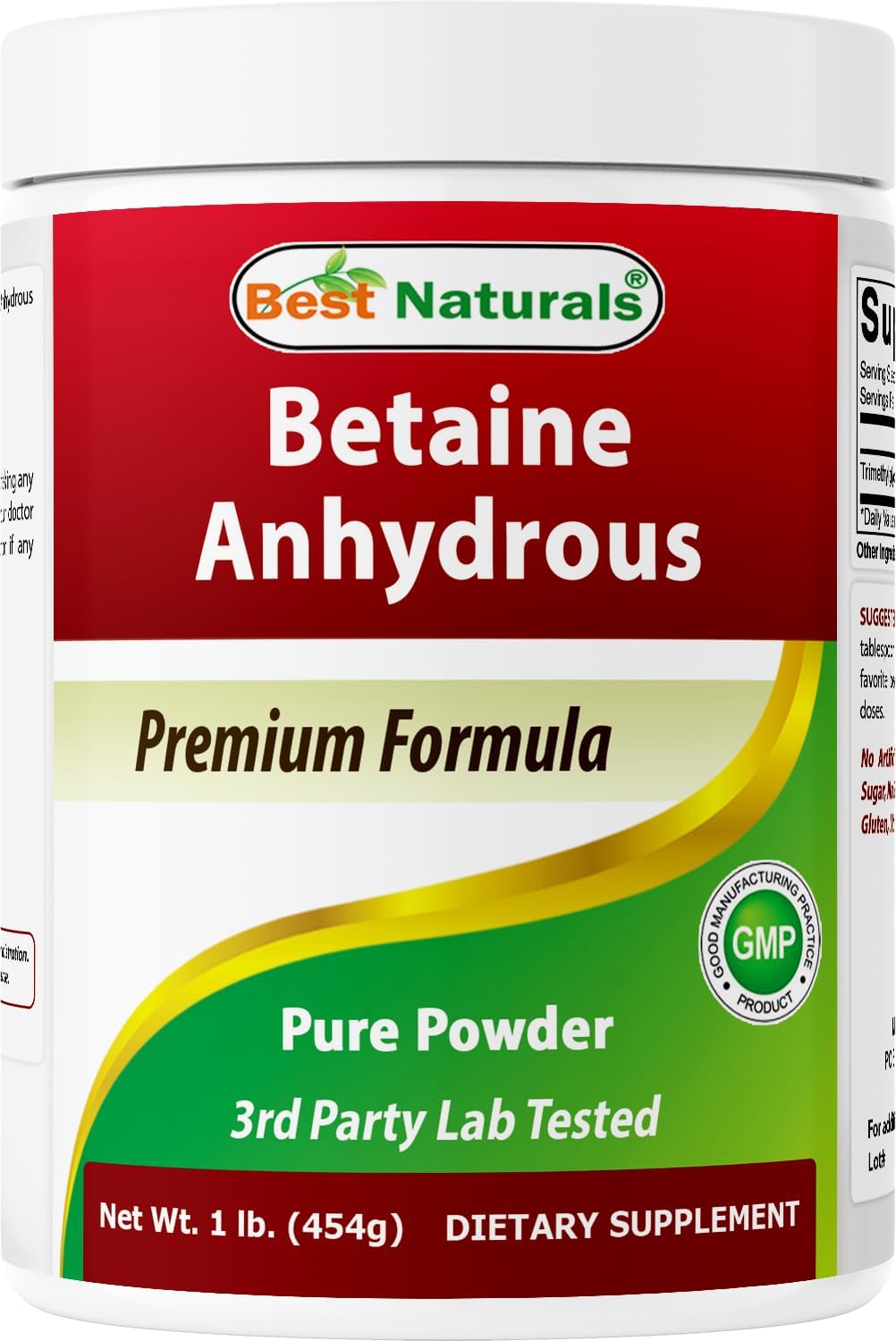 Best Naturals Betaine Anhydrous Trimethylglycine (TMG) Pure Powder 1 Pound (1 LB (Pack of 1))