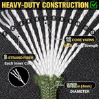 Paracord Rope 750 lb - 1000ft / 500ft / 200ft / 100ft 5/32" Parachute Cord 4MM 12-Strand para Cord - Heavy Duty Spool String for Survival,Camping Gear, Survival Bracelet, Clothesline