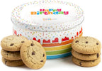 Happy Birthday Sugar Free Cookies Gift Basket Chocolate Chip Cookie Tin | Individually Wrapped Treats | Food Gift for Men Women Kids