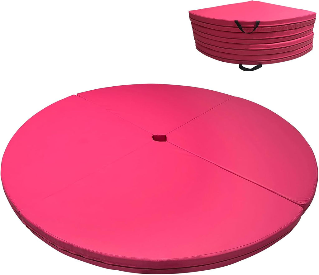 Pole Dance Crash Mat 59"x 3", Foldable Pole Dance Mat with Pu Cover, 3" Hole and EPE Foam for Pole Dancing