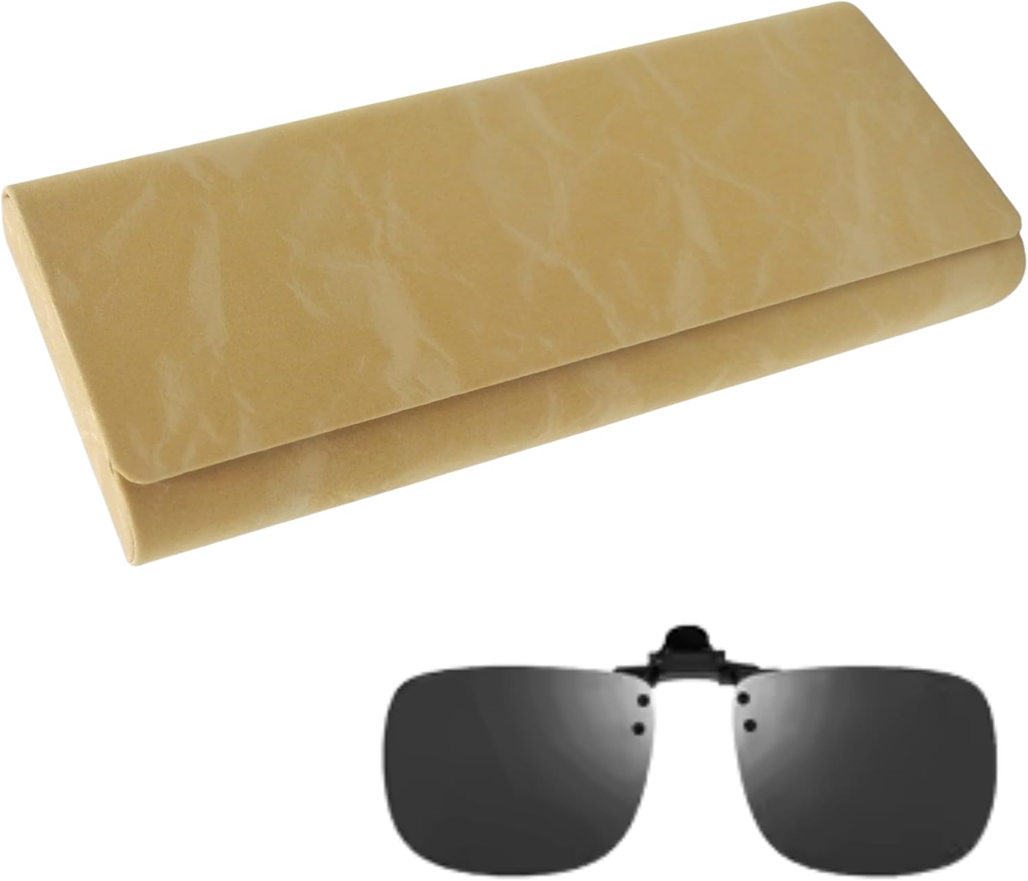 Clip on Case for Glasses, Clip on Sunglasses Case, Slim Flat Hard Shell Case for Clip-on for Men Women Unisex