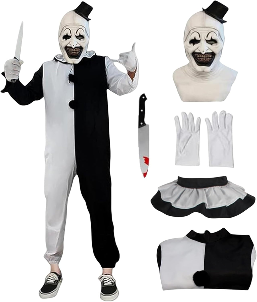Moalioi Clown Costume Cosplay Halloween Bodysuit The Killer Clown Cosplay Costume Full Set