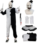 Moalioi Clown Costume Cosplay Halloween Bodysuit The Killer Clown Cosplay Costume Full Set