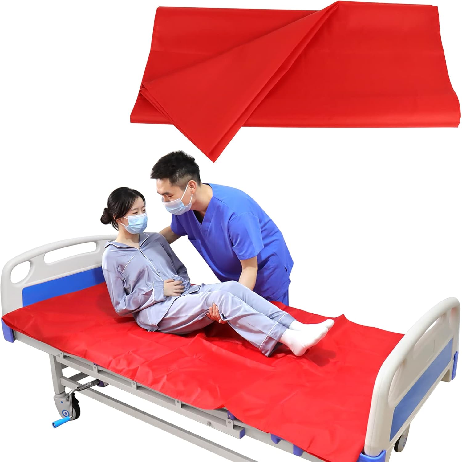 YHK Tubular Slide Sheet for Patient Transfer, Washable Reusable Flat Slide Sheet, Safetysure Transfer Slide for Moving Bedridden Patients, Slides for Cars, Hospital Bed, Home Care (39.4" x 78.7")
