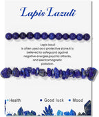 Healing Crystal Bracelets for Women 2 PCS 6mm Natural Stone Bracelet Stretch Crystal Beaded Bracelets Handmade Gemstone Bracelet Jewelry Gifts Christmas Gifts for Women Girls