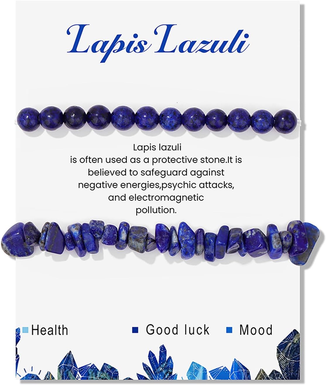 Healing Crystal Bracelets for Women 2 PCS 6mm Natural Stone Bracelet Stretch Crystal Beaded Bracelets Handmade Gemstone Bracelet Jewelry Gifts Christmas Gifts for Women Girls