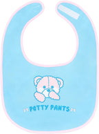 Littleforbig Cotton Waterproof Babydoll Printed Adult Bib with Adjustable Hook-and-Loop Fastener Closure - Potty Pants Adult Bib