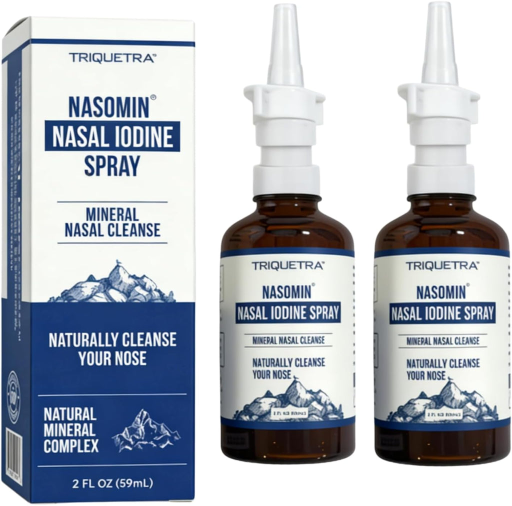 Virexa Nasomin Limpieza Nnasal Con Yodo,Herbia Nasal Iodine Spray,150+ Doses,Natural Mineral Formula,Daily Nasal Cleansing,Suitable for Dry Air & Travel