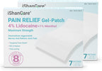ishancare Lidocaine 4% + Menthol 1% Patches 14Count Fast Acting Maximum Strength Back Neck, Shoulders, Knees, Elbows Pain Relief - Temporary Nerve & Joint Pain Solution