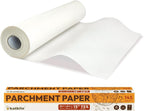Katbite Parchment Paper Roll 15in x 115ft, White Pachment Baking Paper Roll 145 Sq.Ft, Non-Stick and Extra Longer Parchment Paper with Portable Serrated Cutter for Baking,Cooking,Space-saving