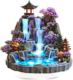 Surakey Rockery Water Waterfall Luck Feng Shui Creative Mountains Water Chinese Style Garden Landscape Office Desk Home Decoration Crafts Ornaments Acrylic Desktop Wealth Home Decor