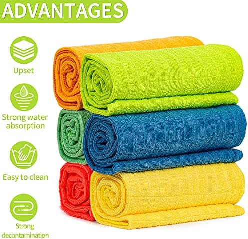 HELOMOR 6 Extra Large Microfiber Cleaning Cloths, 30"x18" Floor Towels for Squeegee Mop, Reusable Multi-Purpose Cleaning Rags for House, Kitchen, Car & Windows, Highly Absorbent, Lint-Free