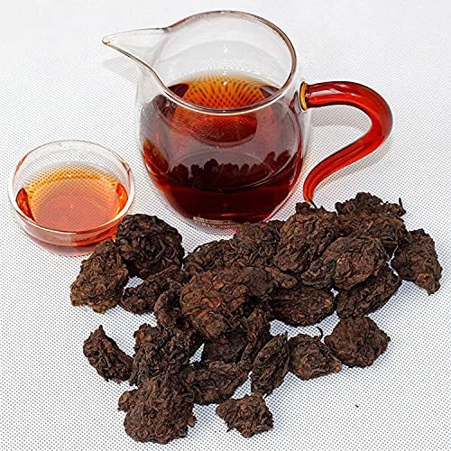 oriarmcha 2010 Lao Cha Tou Ripe Pu-erh Tea 3.53oz (100g) - Ripened Aged Puerh Old Tea Nuggets - Menghai Shu Puerh from Ancient Trees