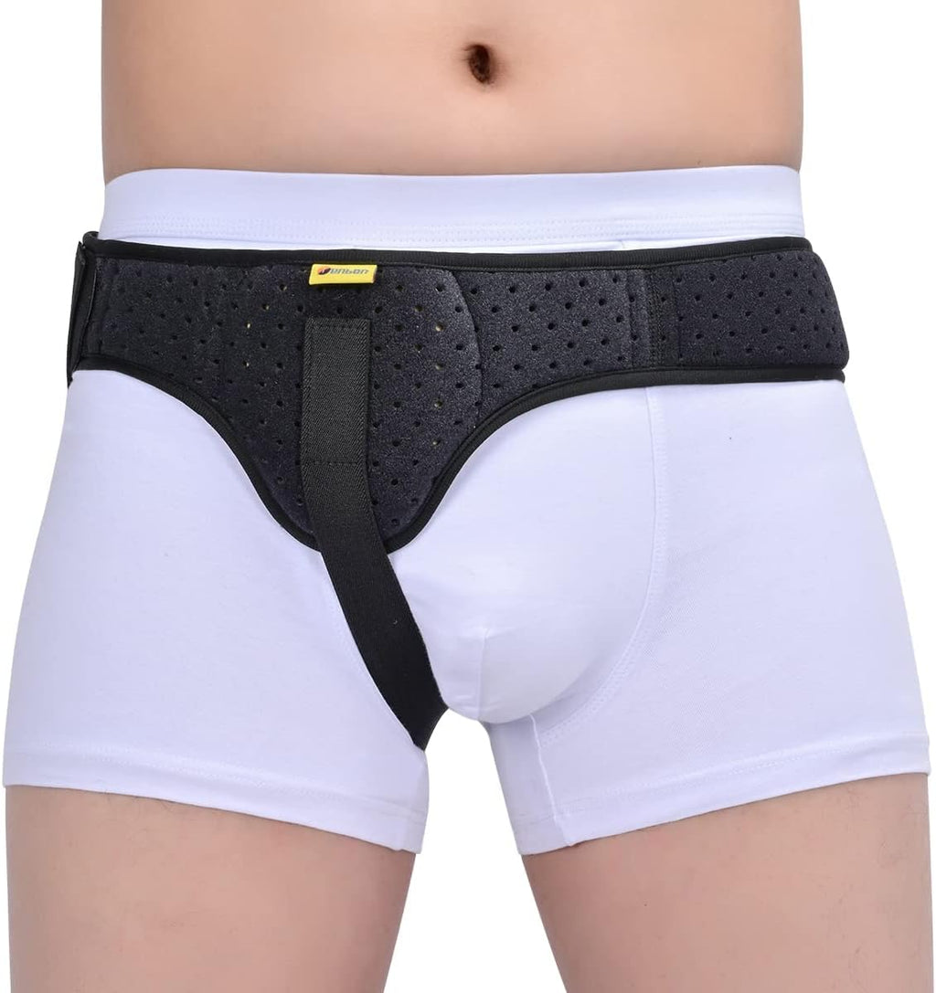 Tenbon Hernia Belt for Men and Women Hernia Support Truss for Inguinal Groin Left or Right Side Adjustable Waist Strap, Surgery Men’s Inguinal Brace for Pain Relief Recovery (Small)