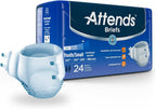 Attends Youth Incontinence Disposable Briefs, Youth/Small, 20"-34" Waist with Tab Closure, Heavy Absorbency with Super Absorbent Core and Breathable Side Panels, 96ct Case