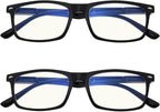 Eyekepper 2 Pack Anti Blue Light Glasses for Men Blue Light Blocking Glasses for Computer Eyestrain, Black