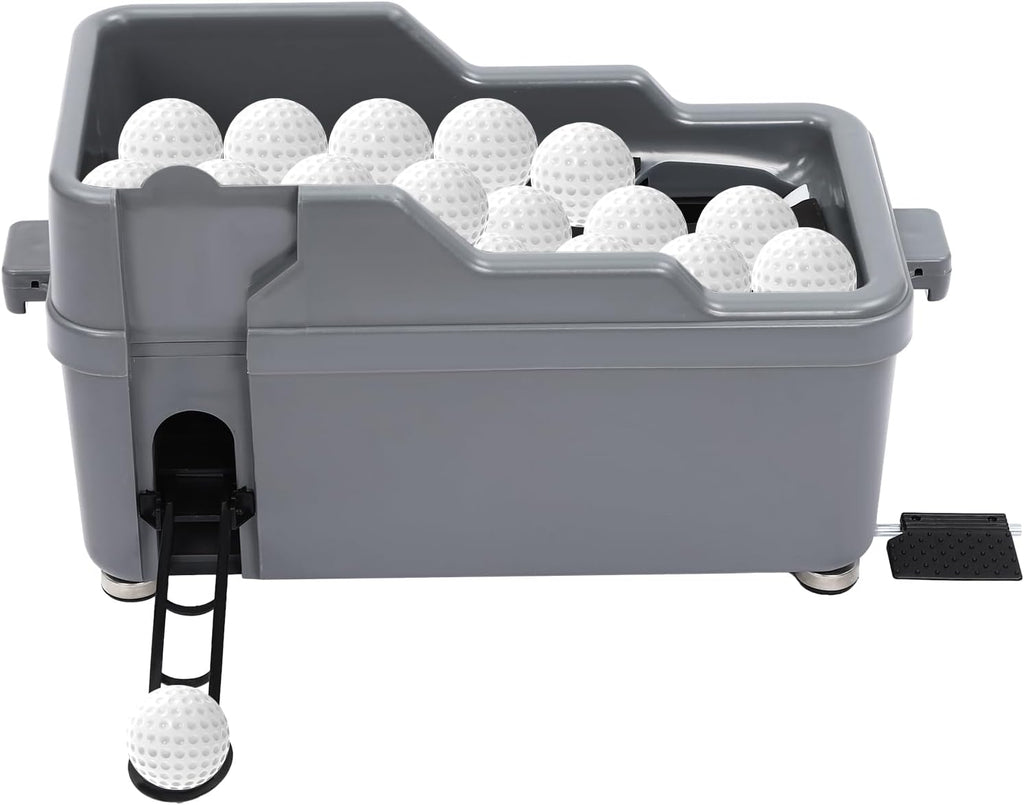 Golf Ball Dispenser, Powerless Automatic Golf Ball Tee Up Machine,No Electricity Required, Golf Simulator for Home Indoor,Green/Grey