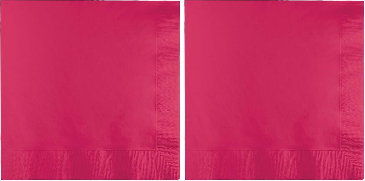 Creative Converting DINNER NAPKINS 3PLY 1/4FLD, 25 Count, Hot Magenta (Pack of 2)