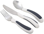NRS Healthcare M80270 Kura Care Adult Cutlery Set, Easy Grip Set, Black & White