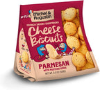 Michel et Augustin Gourmet Crackers, Parmesan Cheese Biscuits with Mustard Seeds, Savory Party Crackers, French Snacks, 3.5 oz. Bags