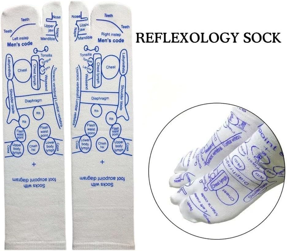 White Reflexology Socks Set,Reflexology Socks with Trigger Point Massage Tool, Acupoint Socks Set, Massage Tools and Equipment