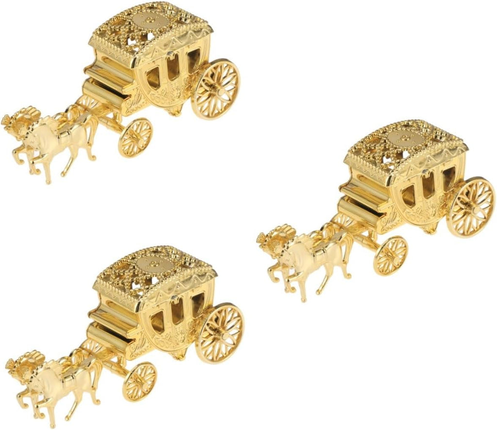 KALLORY 3pcs Boxes Princess Centerpieces for Tables Decor Wedding present Boxes Cookie Containers Favor Boxes for Royal Carriage Candy Holder In Remembrance Fish Hat Gifts Cake present Bag Bride