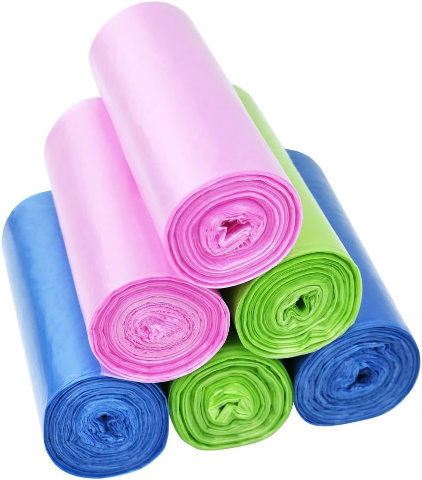 5 Gallon Bathroom Trash Bags, Colored Medium Garbage Bags 120 Counts Trash Can Liners