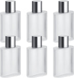 Tessco for you 6 Pcs 50/100ml Frosted Glass Bottle Perfume Atomizer Refillable Spray Empty Perfume Dispenser Fine Mist Atomizer Cosmetic Container for Travel Men Women (3.4 Ounces,Silver Gray)