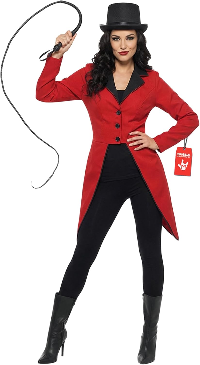 fun shack Red Ringmaster Jacket Womens, Circus Ringmaster Costume Women, Lion Tamer Costume, Carnival Costumes for Women