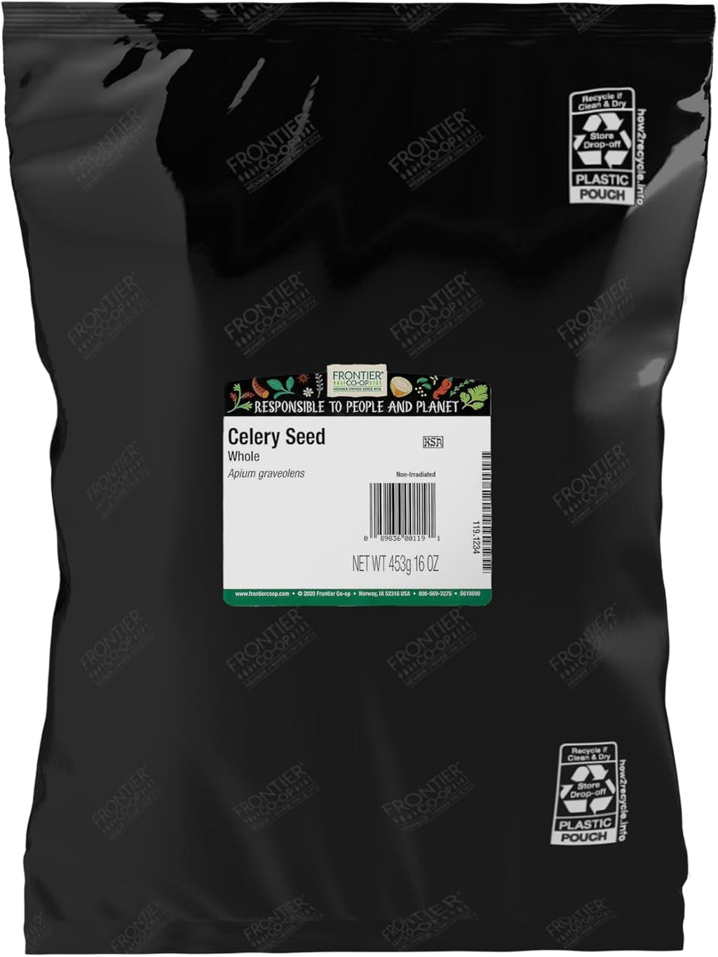 Frontier Co-op Whole Celery Seed, 1-pound Bulk Bag, Great Texture in Salads, Key in Ethnic Dishes and Pickling, Kosher