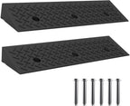 Heavy Duty Rubber Curb Ramp,2 PC 2" Rise Height,3 Tons(6600 LB) Capacity,Sidewalk Threshold Driveway Curb,Slope Ramps for Dock Bike Vehicle Wheelchair Warehouse Motorcycle (2 inch Height)