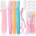 12 Pcs Eyebrow Razor, Face Razors for Women, Exfoliating Trimmers, Eyebrow Grooming Shaper for Women, Peach Fuzz, Hair Removal, Facial Razors Dermaplane Glow Razor