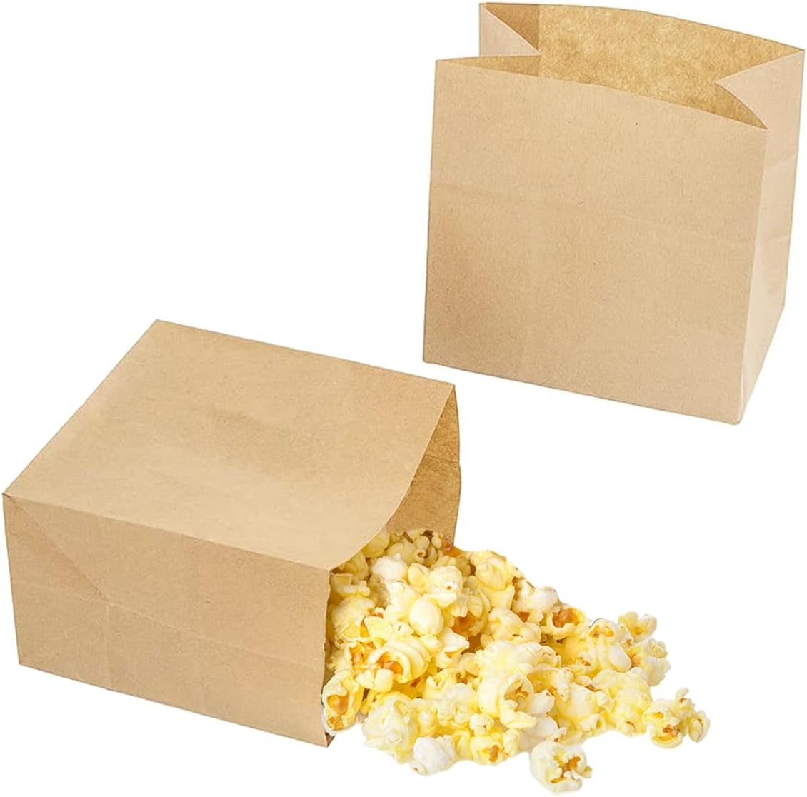 Small Brown Paper Bags for Snacks,50 Pack,Greaseproof Kraft Paper Bags,Recyclable,and Biodegradable,Small Brown Paper Wrappers Popcorn,Cookies,Fries,Crafts