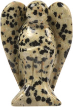 Justinstones Carved Dalmatian Jasper Gemstone Peace Angel Pocket Guardian AngelHealing Statue 2 inch