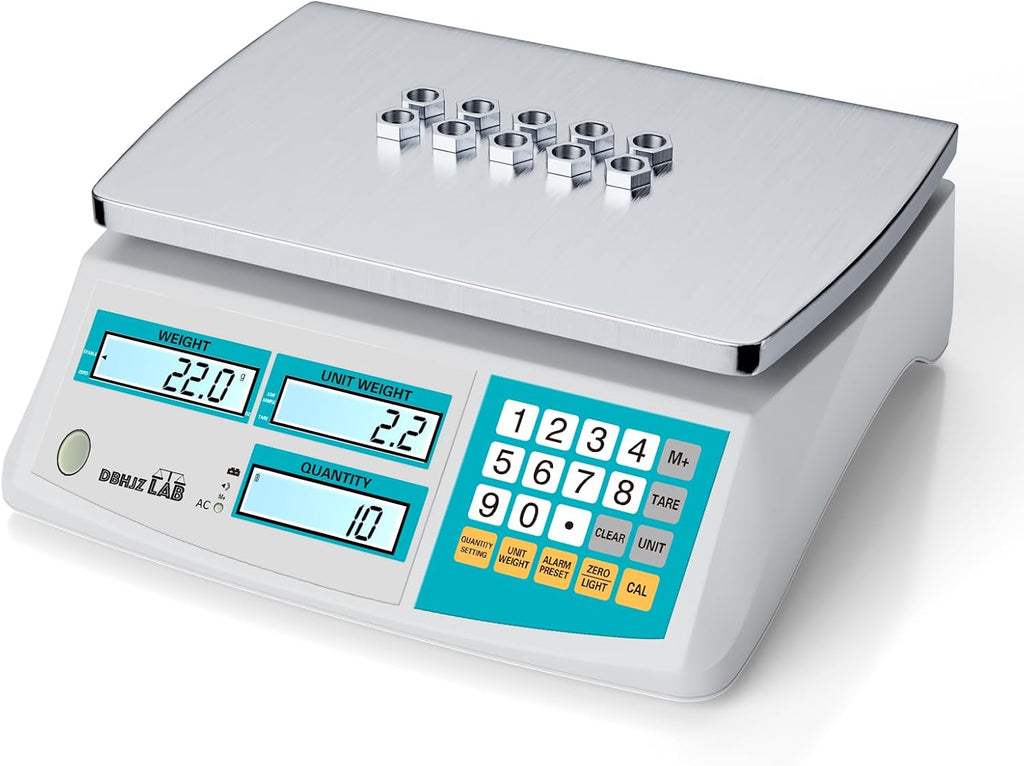 Industrial Counting Scale 30kg/66lb x 0.1g Digital Inventory Counting Scale High Precision Electronic Gram Scale with Battery DC/AC Power for Parts Jewelry Coins (g/kg/lb/oz)