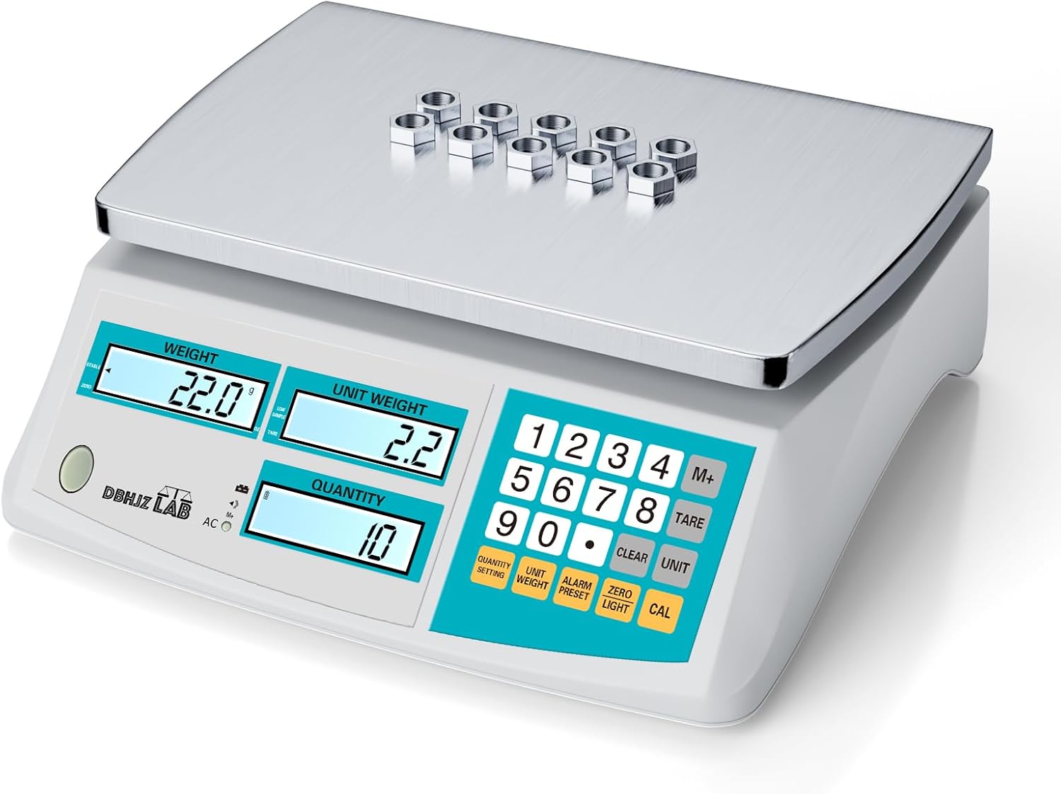 Industrial Counting Scale 30kg/66lb x 0.1g Digital Inventory Counting Scale High Precision Electronic Gram Scale with Battery DC/AC Power for Parts Jewelry Coins (g/kg/lb/oz)