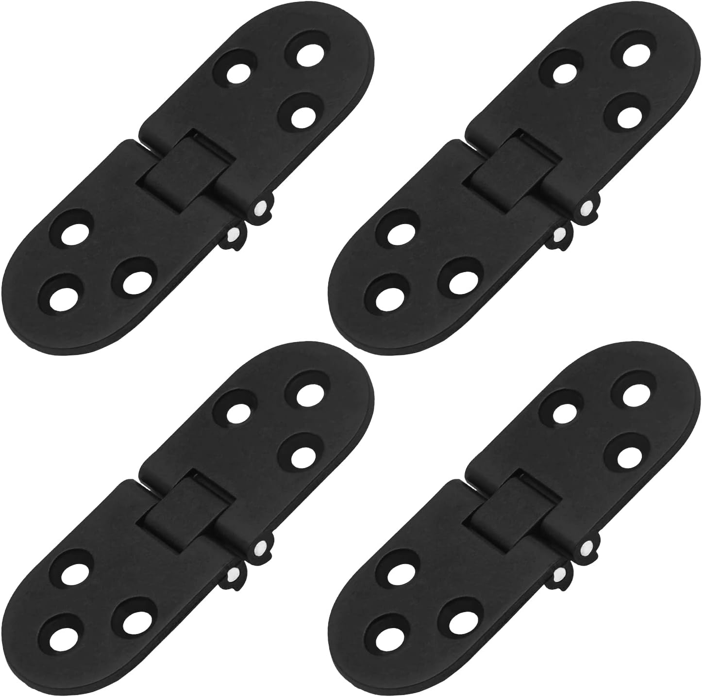 Piutouyar 4PCS Butler Tray Heavy Duty Folding Flip Top Hinge 180 Degree Round Edge Hinge for Folding Tables Sewing Machine Table Furniture Accessories 3.1" x 1.16"