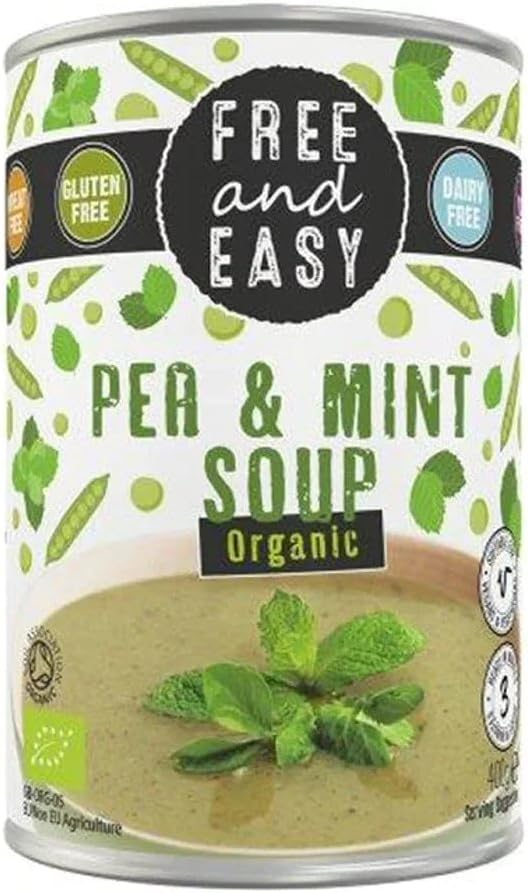 Free & Easy Organic Pea & Mint Soup 400g, 14.11 Ounce (Pack of 1)