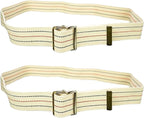 Sammons Preston Gait Belt with Metal Buckle, 2 Pack, 2" Wide, 54" Long Heavy Duty Gait Transfer Belt, Essential Walking and Transport Assistant for Elderly, Disabled, & Medical Patients, Neutral