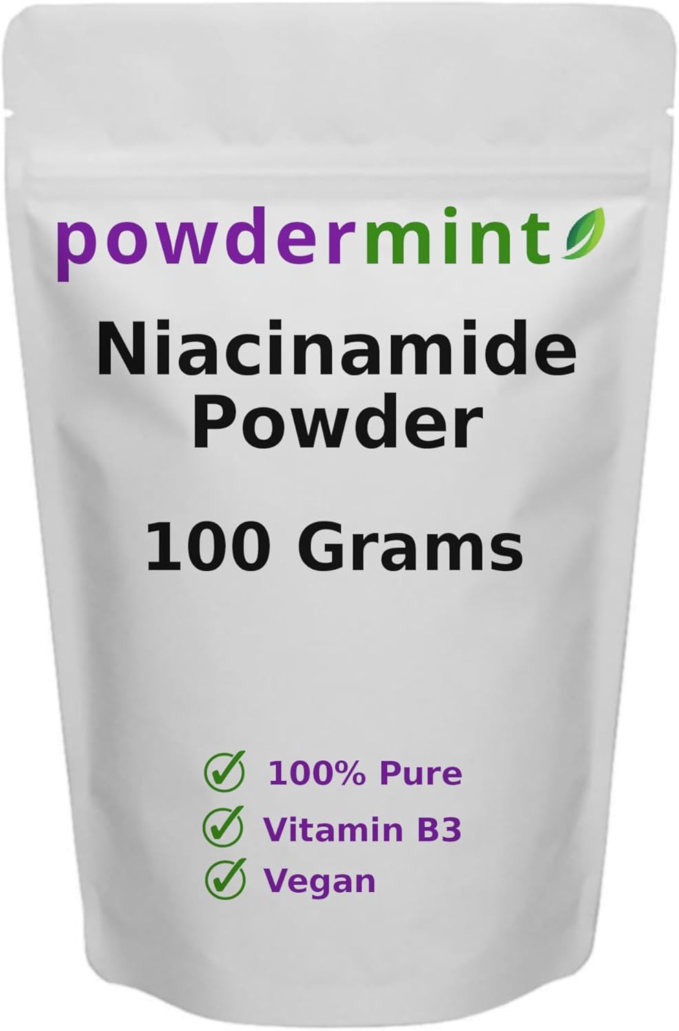Niacinamide Powder (Vitamin B3) Pure Niacin Powder 500 mg Flush-Free Supplement (100 Grams)